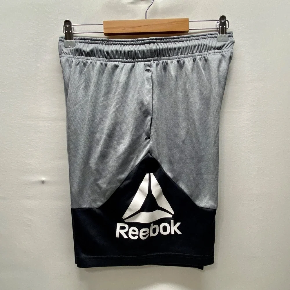 Reebok Athletic Training Shorts Men's Medium Grey Colorblock 7
